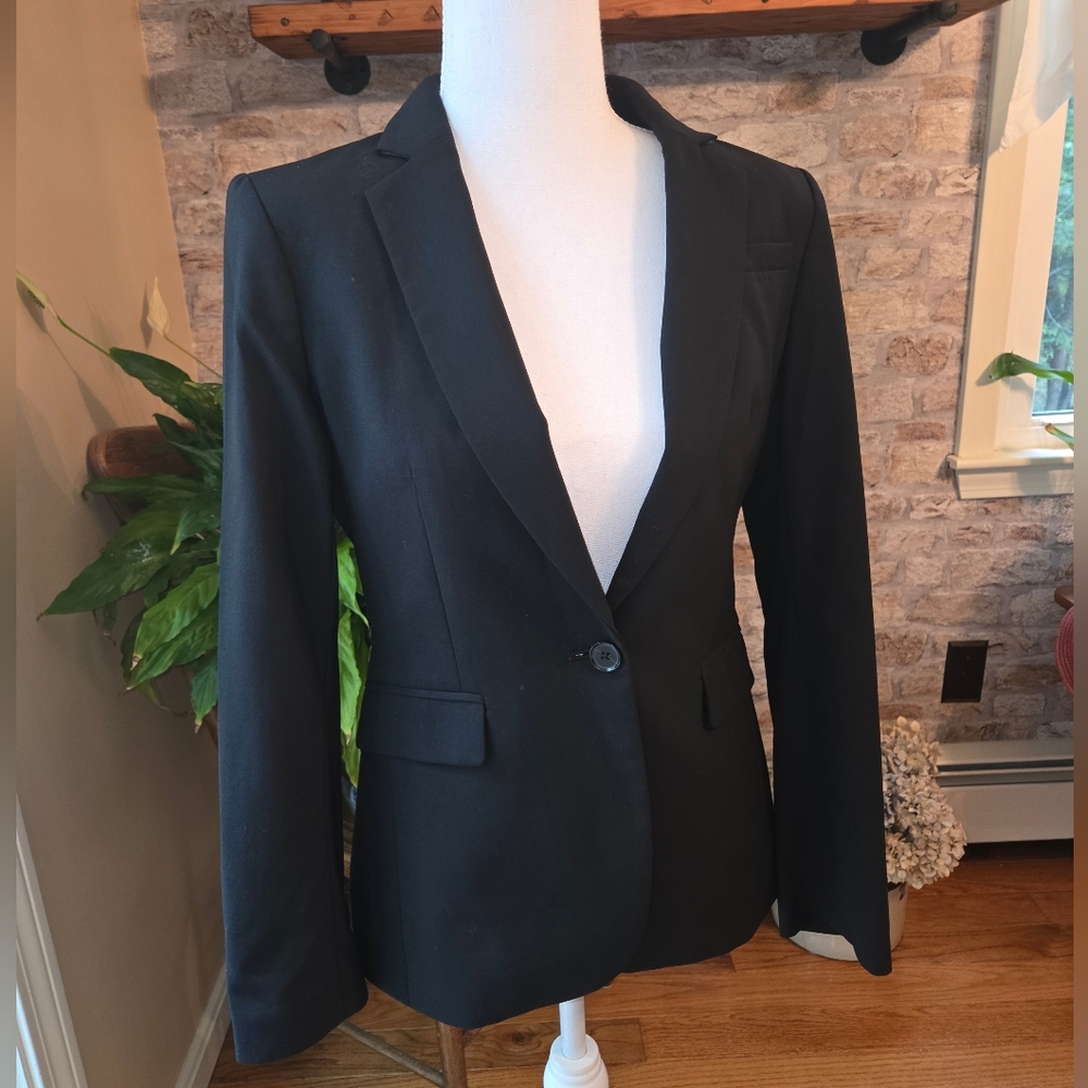 Banana Republic Black Tailored Single-Button Blazer